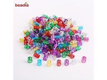 Listing 5 of 10 for 50/100pcs Various Shape Beads Adjustable Hair Braids Dreadlock Beads Braid
