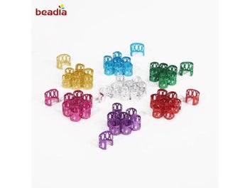 Listing 6 of 10 for 50/100pcs Various Shape Beads Adjustable Hair Braids Dreadlock Beads Braid