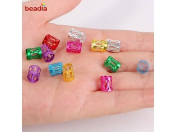 Listing 7 of 10 for 50/100pcs Various Shape Beads Adjustable Hair Braids Dreadlock Beads Braid