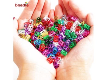 Listing 8 of 10 for 50/100pcs Various Shape Beads Adjustable Hair Braids Dreadlock Beads Braid