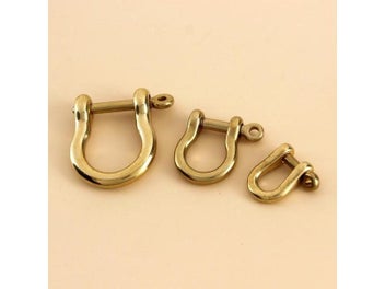 Listing 3 of 10 for Solid Brass Carabiner D Bow Shackle Fob Key Ring Keychain Hook Screw Joint