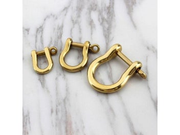 Listing 8 of 10 for Solid Brass Carabiner D Bow Shackle Fob Key Ring Keychain Hook Screw Joint