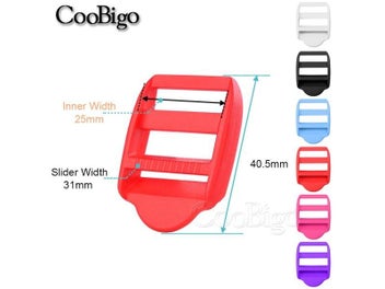 Listing 4 of 10 for 5pcs Plastic Tri Glide Slider Buckle Ladder Lock For Backpack Strap Adjuster