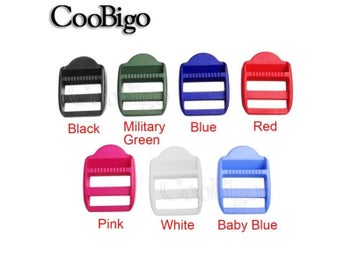 Listing 5 of 10 for 5pcs Plastic Tri Glide Slider Buckle Ladder Lock For Backpack Strap Adjuster