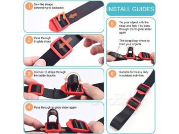 Listing 7 of 10 for 5pcs Plastic Tri Glide Slider Buckle Ladder Lock For Backpack Strap Adjuster