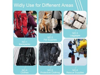 Listing 8 of 10 for 5pcs Plastic Tri Glide Slider Buckle Ladder Lock For Backpack Strap Adjuster