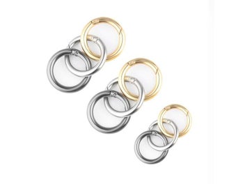 Listing 3 of 10 for 5pcs Gate Spring O-Ring Buckles Clips Carabiner Purses Handbags Round Push