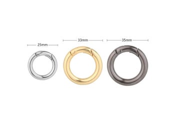 Listing 7 of 10 for 5pcs Gate Spring O-Ring Buckles Clips Carabiner Purses Handbags Round Push