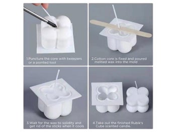 Listing 6 of 9 for 6 Cavities Candles Mould Aromatherapy Plaster Candle Silicone Mold 3D Rubik's