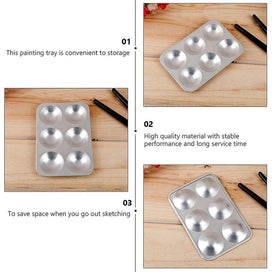 Listing 2 of 3 for 2 Pcs Stainless Steel Set Metal Color Watercolor Paint Plates Color Mixing Boar