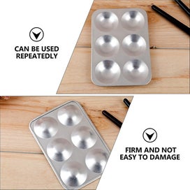 Listing 3 of 3 for 2 Pcs Stainless Steel Set Metal Color Watercolor Paint Plates Color Mixing Boar