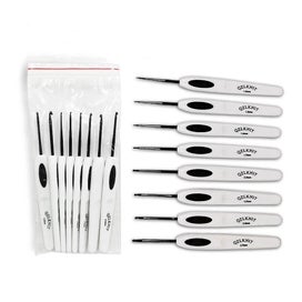 Listing 2 of 6 for 8pcs Plastic Handle Alumina Crochet Hooks Knitting Needles Set Sewing Cro CHK29M