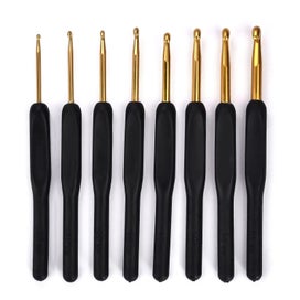 Listing 5 of 6 for 8pcs Plastic Handle Alumina Crochet Hooks Knitting Needles Set Sewing Cro CHK29M