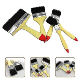 Listing 2 of 3 for 5pcs Wood Handle Paint Brushes Variety Size Synthetic Bristle Brushes Small Bru