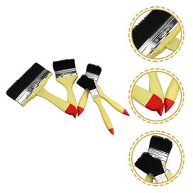 Listing 3 of 3 for 5pcs Wood Handle Paint Brushes Variety Size Synthetic Bristle Brushes Small Bru