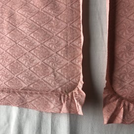 Listing 6 of 20 for Vintage Rinzu Silk Peach Pink Japanese Kimono Panels Fabric Pieces X2