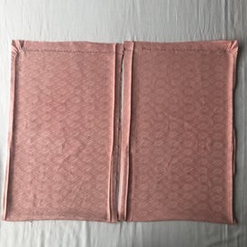 Listing 19 of 20 for Vintage Rinzu Silk Peach Pink Japanese Kimono Panels Fabric Pieces X2