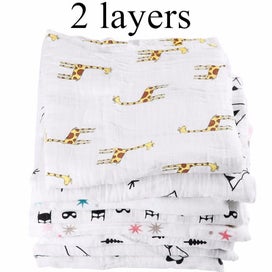 Listing 4 of 8 for Muslin baby swaddle blanket wrap - Panda design - 100% cotton