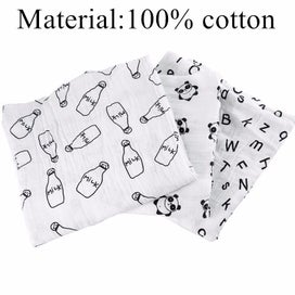 Listing 6 of 8 for Muslin baby swaddle blanket wrap - Panda design - 100% cotton