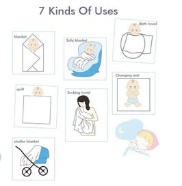 Listing 8 of 8 for Muslin baby swaddle blanket wrap - Panda design - 100% cotton