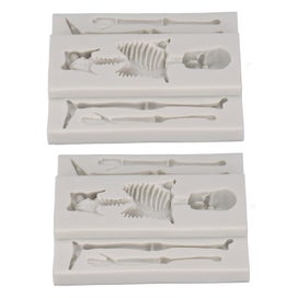 Listing 3 of 5 for sugar skull mould silicone skeleton mould skeleton mould body skull mould 2Pcs