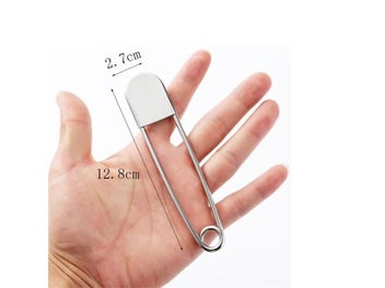 Listing 7 of 9 for 2 Pcs Safety Pins DIY Sewing Tools Accessory Large Stainless Steel Clasp Pins