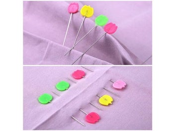 Listing 4 of 10 for 50PCS/box Stainless Steel Color Button Needle Pins Head Flat-head Sewing Pins