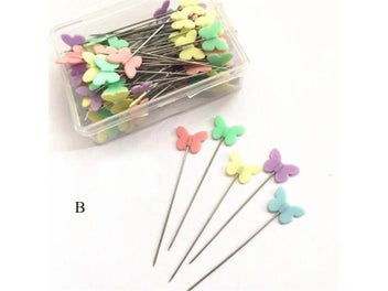 Listing 1 of 10 for 50PCS/box Stainless Steel Color Button Needle Pins Head Flat-head Sewing Pins