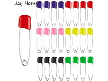 Listing 3 of 10 for 50Pcs Baby Safety Pins Plastic Head Cloth Diaper Pins Stainless Steel Sewing