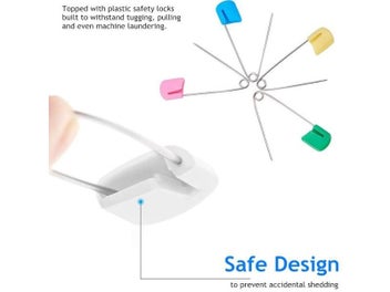 Listing 5 of 10 for 50Pcs Baby Safety Pins Plastic Head Cloth Diaper Pins Stainless Steel Sewing