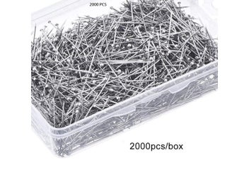 Listing 3 of 9 for 2000pcs Sewing Pins 26mm Head Pins Fine Satin Pin Straight For Dressmaker