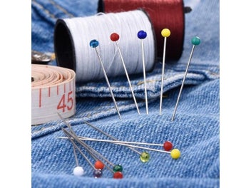 Listing 5 of 10 for 100pcs/box 38mm Round Pearl Head Dressmaking Pins Weddings Corsage Florists