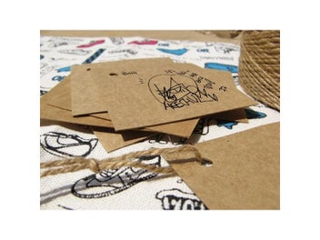 Listing 6 of 8 for Square Card Simple Style Pack Of 20 Pieces Message Word Card 7X7cm Kraft Not