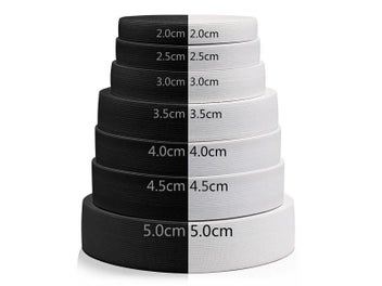 Listing 3 of 10 for Width 15mm-60mm White Black Wide Elastic Band Flat Spandex Belt Trim Sewing