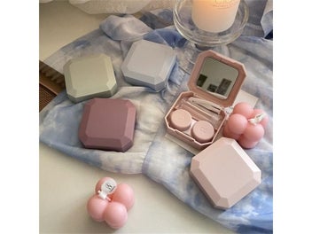 Listing 3 of 8 for Portable Solid Color Contact Lenses Box Candy Color Cute Contact Lens Case With