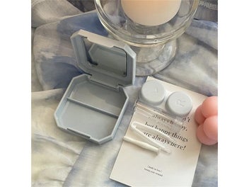Listing 6 of 8 for Portable Solid Color Contact Lenses Box Candy Color Cute Contact Lens Case With