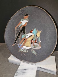 Listing 2 of 5 for Vintage 60's-70's RUSCHA Keramik Wall Plate Fisher Men & Women WGP