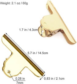 Listing 2 of 5 for 2 Pack Gold Stainless Steel Bulldog Paper Clips Metal Large Binder Clips For D