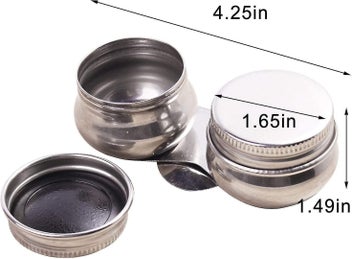 Listing 2 of 3 for Double Dipper Palette Cup Stainless Steel Airtight Large Double Palette Cup With