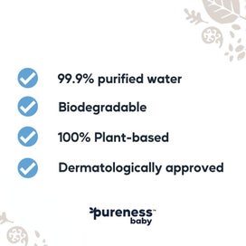 Listing 5 of 5 for Pureness Baby Wipes 99.9% Water Wipes 64pack