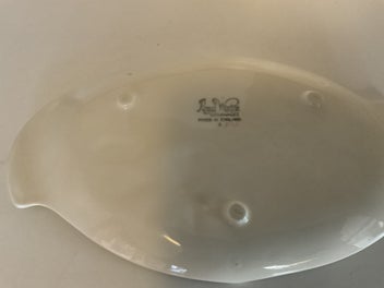 Listing 8 of 9 for ROYAL WINTON - PINK FUCHSIA FLOWER - MINI SERVING PLATE - BASE LIGHT GREEN