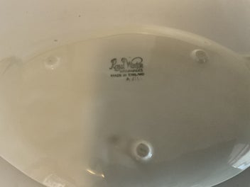 Listing 9 of 9 for ROYAL WINTON - PINK FUCHSIA FLOWER - MINI SERVING PLATE - BASE LIGHT GREEN