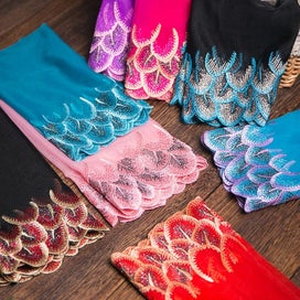 Listing 2 of 14 for 2yards Multicolor Embroidery Lace Fabric For Doll Clothes Handicraft Acce CHK12N