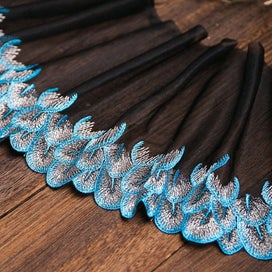 Listing 9 of 14 for 2yards Multicolor Embroidery Lace Fabric For Doll Clothes Handicraft Acce CHK12N