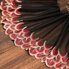 Listing 10 of 14 for 2yards Multicolor Embroidery Lace Fabric For Doll Clothes Handicraft Acce CHK12N