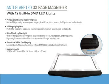 Listing 3 of 7 for 3X Fresnel Lens Magnifier Handheld with LED