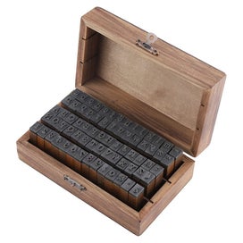 Listing 3 of 5 for 70PCS Vintage Wood Alphabet Letter Rubber Stamps Small Wooden Box