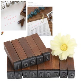 Listing 4 of 5 for 70PCS Vintage Wood Alphabet Letter Rubber Stamps Small Wooden Box