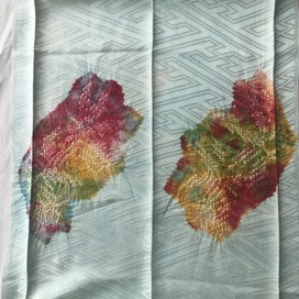 Listing 7 of 17 for Vintage Hand Dyed Japanese Shibori Rinzu Silk Fabric Piece