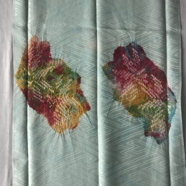 Listing 12 of 17 for Vintage Hand Dyed Japanese Shibori Rinzu Silk Fabric Piece